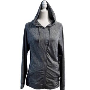 Gymshark Womens Hoodie Size M Gray Hooded Full Zip Stretch Activewear